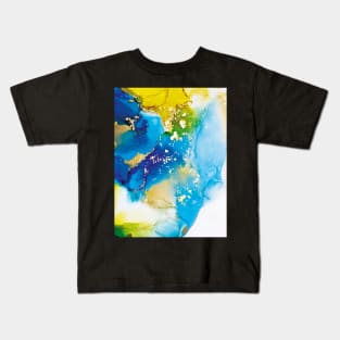 Amazing watercolor background with gold Kids T-Shirt